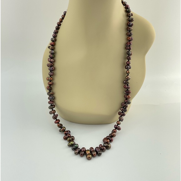 Burgundy Peanut Pearls, Handmade, 18.75” L, Chunky, Funky, Festive, Fun - Picture 10 of 11